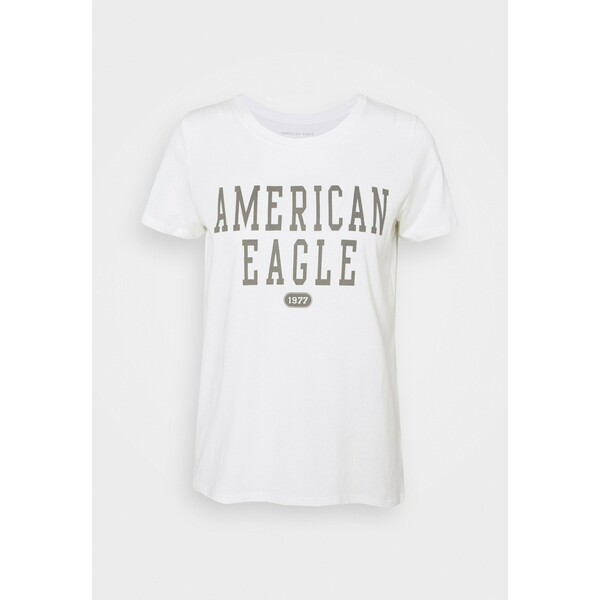 American Eagle BRANDED CLASSIC TEES T-shirt z nadrukiem natural white AM421D01W
