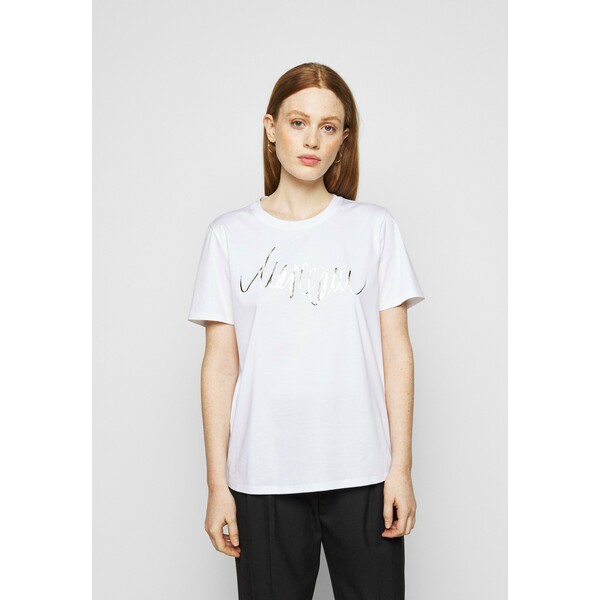 Marc Cain T-shirt z nadrukiem white M4R21D03V