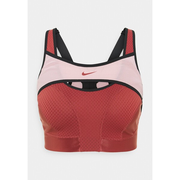 Nike Performance ALPHA ULTRABREATHE BRA Stanik sportowy z wysokim wsparciem canyon rust/pink glaze/black N1241I0A8