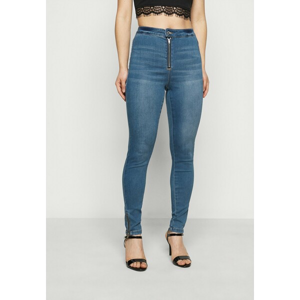 Missguided Petite VICE HIGHWAISTED SKINNY WITH ZIP FLY Jeansy Skinny Fit blue M0V21N04Y