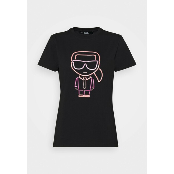 KARL LAGERFELD IKONIK OUTLINE T-shirt z nadrukiem black K4821D07P