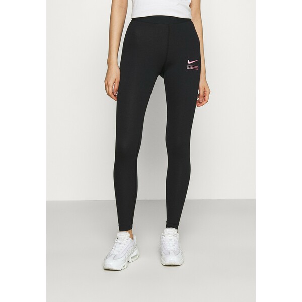 Nike Sportswear CLUB Legginsy black/hyper pink NI121A0GO