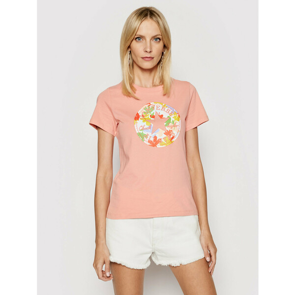 Converse T-Shirt Flower Vibes Chuck Patch 10022172-A03 Różowy Standard Fit