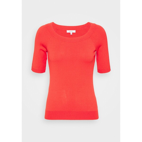 Milly BOAT NECK T-shirt basic summer coral M1221E00S