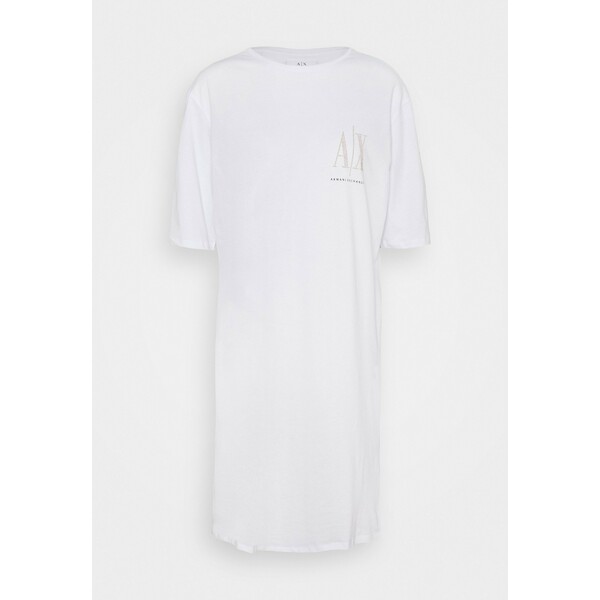 Armani Exchange VESTITO Sukienka z dżerseju white ARC21C02K
