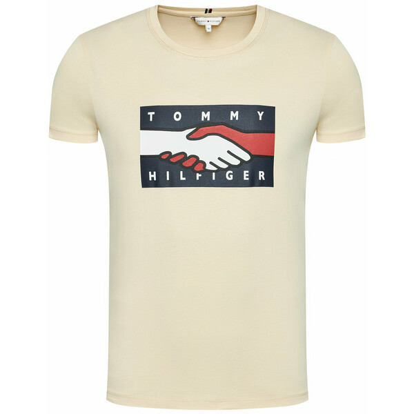 Tommy Hilfiger T-Shirt Abo Earth Day Flag WW0WW32327 Beżowy Regular Fit