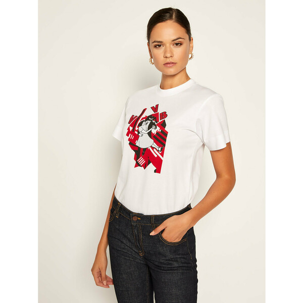Victoria Victoria Beckham T-Shirt Single 2320JTS001718A Biały Regular Fit