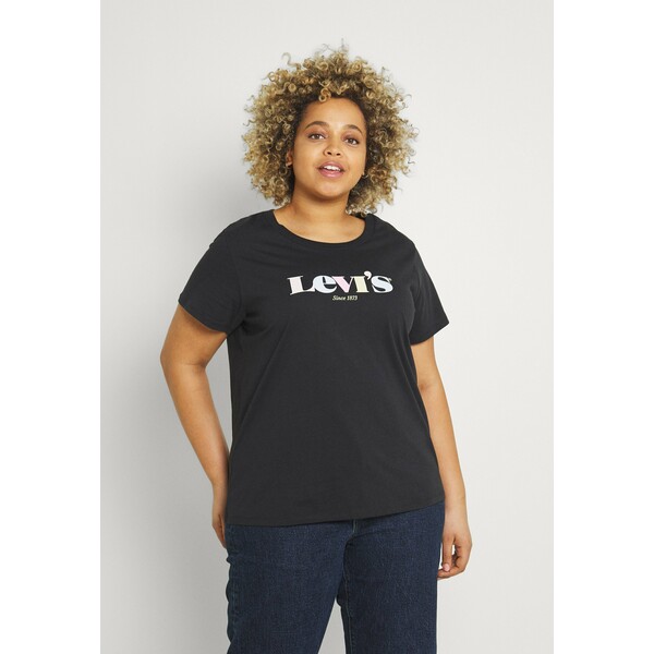 Levi's® Plus PERFECT TEE T-shirt z nadrukiem black L0M21D01L