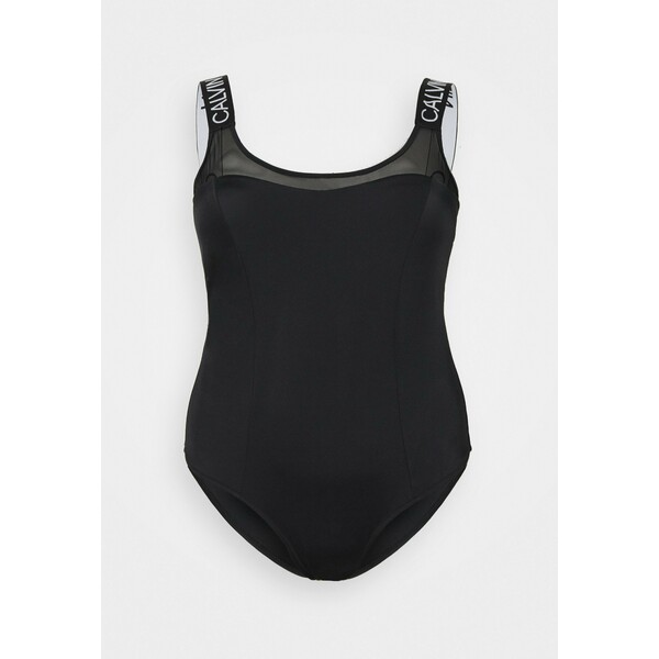 Calvin Klein Swimwear CURVE SCOOP BACK ONE PIECE Kostium kąpielowy black C1781G018