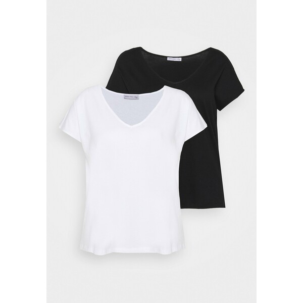 Anna Field Curvy 2 PACK T-shirt basic black/white AX821D03U