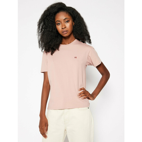 Napapijri T-Shirt Salis NP0A4EYP Różowy Regular Fit
