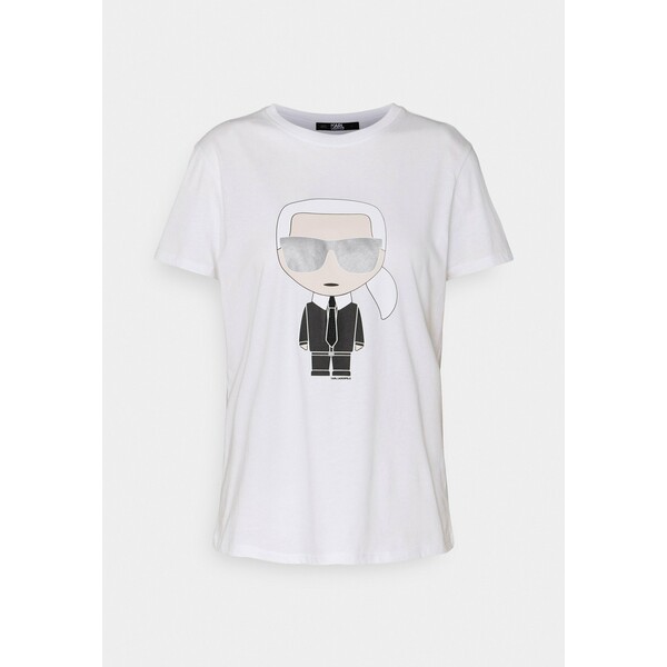 KARL LAGERFELD IKONIK T-shirt z nadrukiem white K4821D067