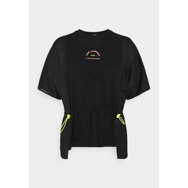 KARL LAGERFELD MIX LOGO T-shirt z nadrukiem black K4821D07T