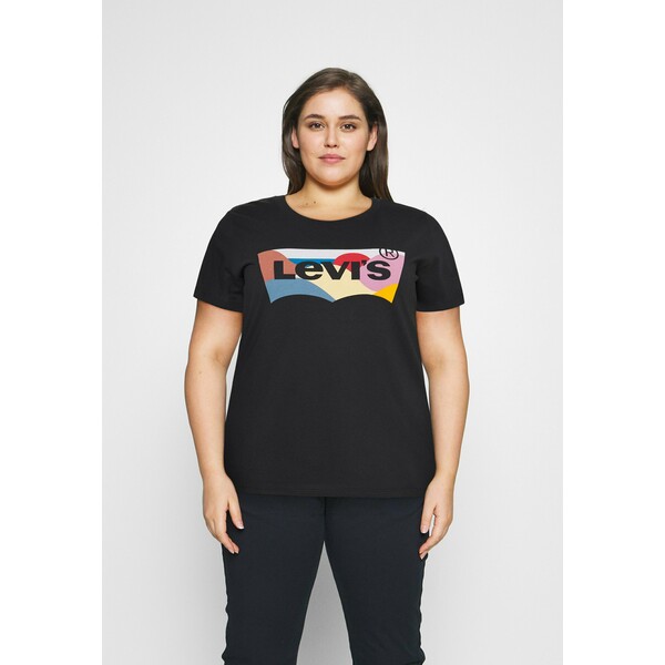 Levi's® Plus PERFECT TEE T-shirt z nadrukiem caviar L0M21D01A