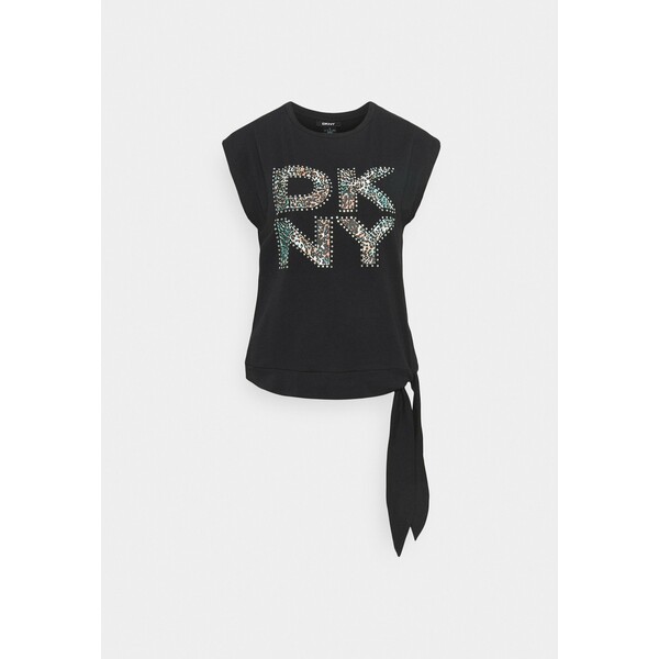 DKNY T-shirt z nadrukiem black DK121D038