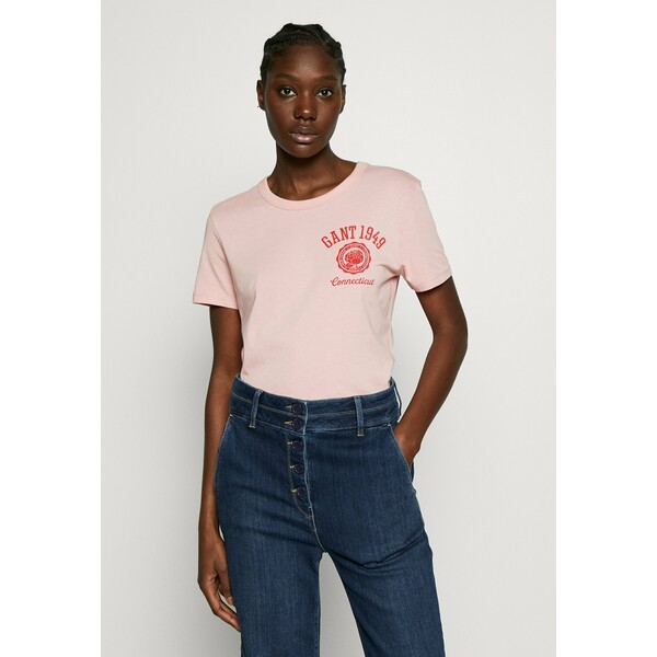 GANT PEONY LOGO GRAPHIC T-shirt z nadrukiem summer rose GA321D047