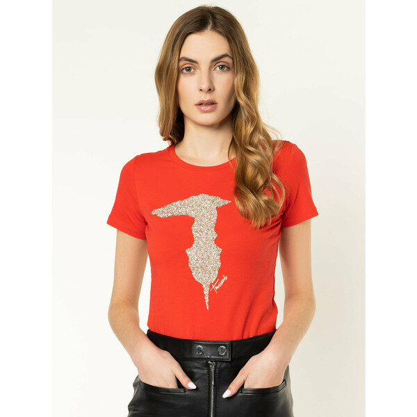Trussardi T-Shirt 56T00363 Czerwony Slim Fit