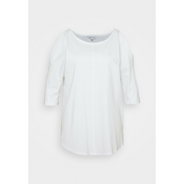 CAPSULE by Simply Be COLD SHOULDER TUNIC T-shirt z nadrukiem white CAS21D02X