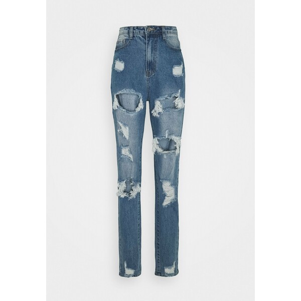 Missguided Tall RIOT RIPPED MOM Jeansy Relaxed Fit blue MIG21N044