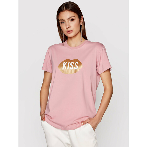 PLNY LALA T-Shirt Kiss PL-KO-CL-00186 Różowy Classic Fit