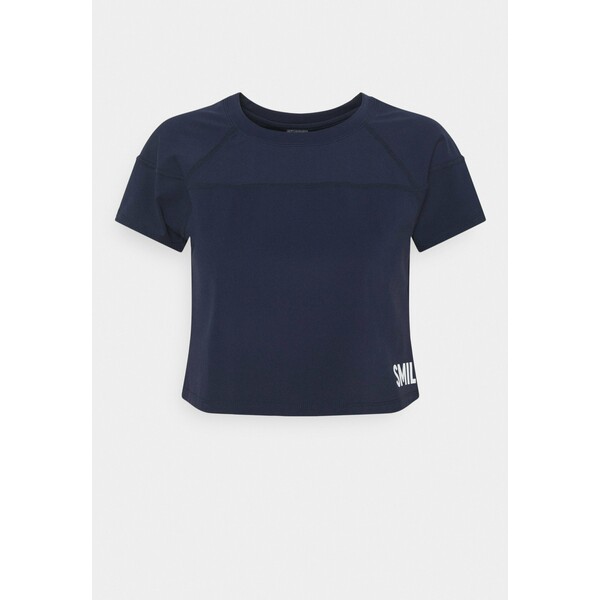 Smilodox CROPPED T-shirt z nadrukiem blau SMD41D006