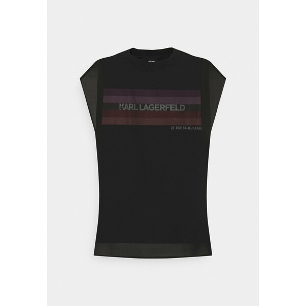 KARL LAGERFELD MIX T-shirt z nadrukiem black K4821D07Q