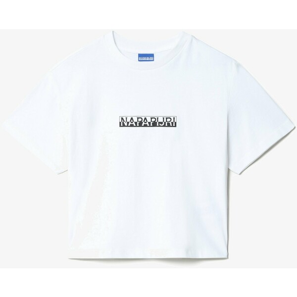Napapijri S BOX CROPPED T-shirt z nadrukiem bright white NA621D04P