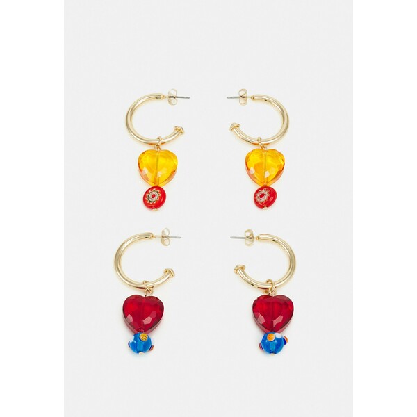 Pieces PCSALLY EARRINGS 2 PACK Kolczyki gold-coloured/yellow/red PE351L1B2
