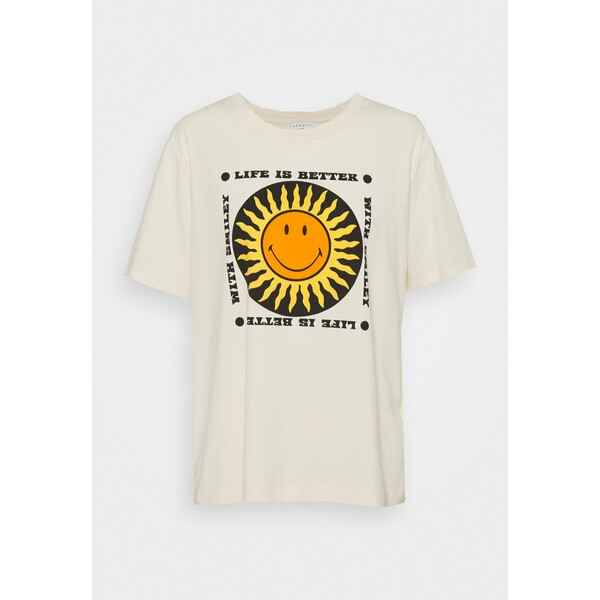 sandro T-shirt z nadrukiem vanille SAD21D02Z