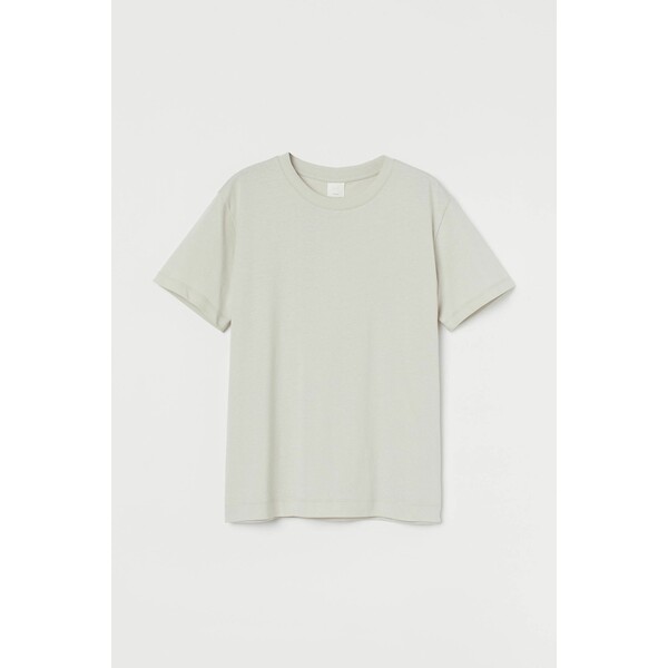 H&M Bawełniany T-shirt - 0963662096 Jasny zielonobeżowy