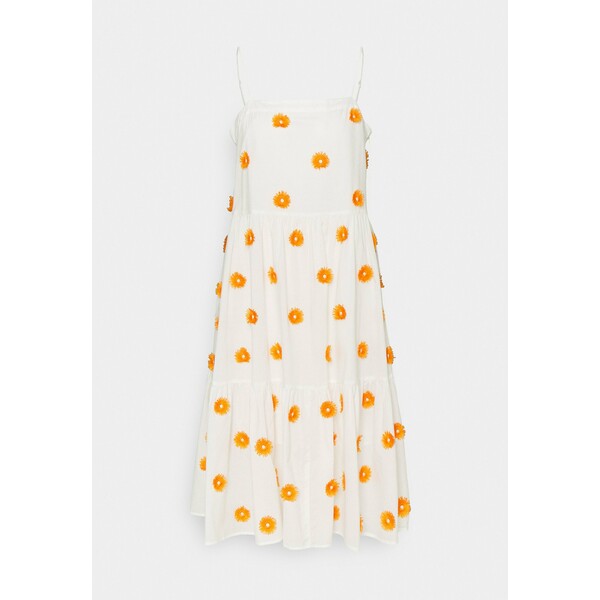 Milly DUSTINA POM POM DRESS Sukienka letnia white/tangerine M1221C042