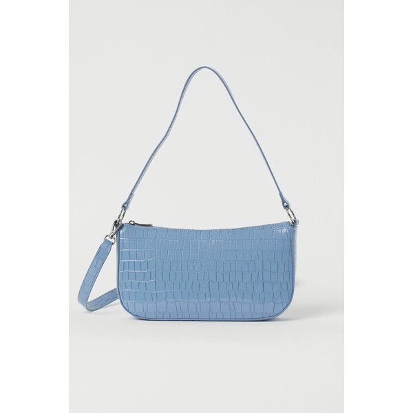 H&M Mała torebka 0822552016 Niebieski/Wzór skóry krokodyla