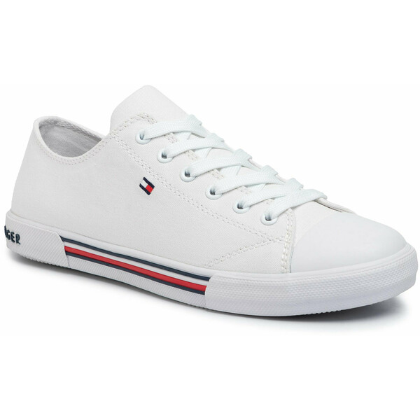 Tommy Hilfiger Trampki Low Cut Lace-Up Sneaker T3X4-30692-0890 D Biały