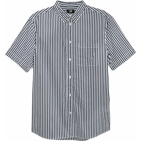 H&M Bawełniana koszula Regular Fit 0501620070 Ciemnoniebieski/Białe paski