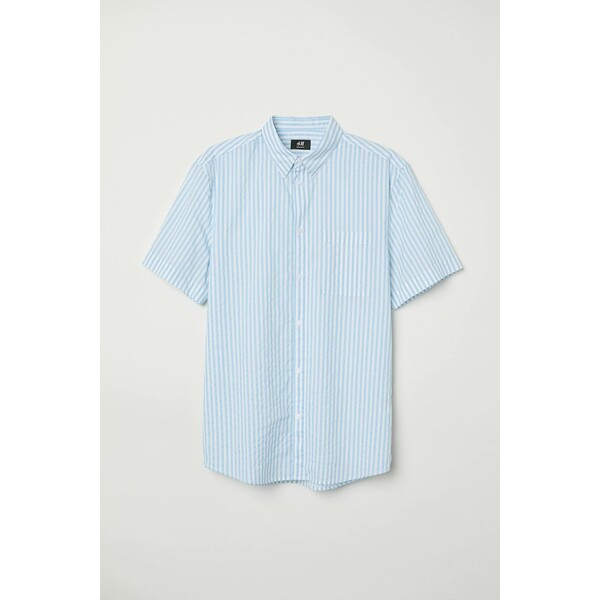 H&M Bawełniana koszula Regular Fit 0501620070 Biały/Niebieskie paski