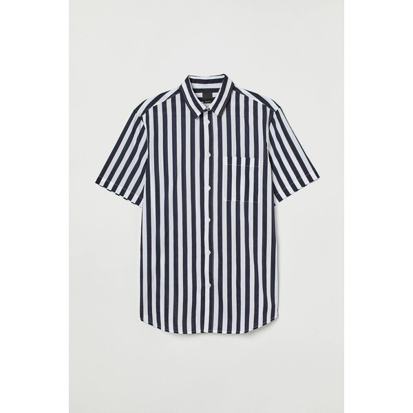 H&M Bawełniana koszula Regular Fit 0501620070 Niebieski/Białe paski