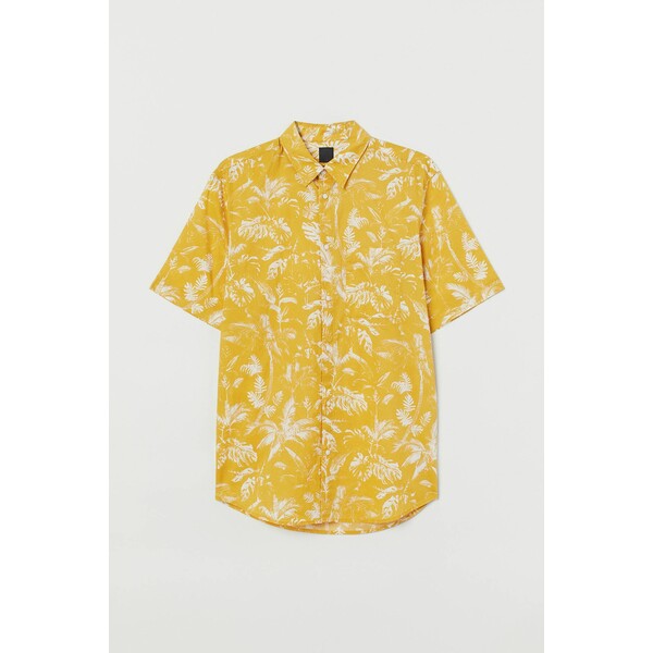 H&M Bawełniana koszula Regular Fit 0501620070 Musztardowożółty/Wzór