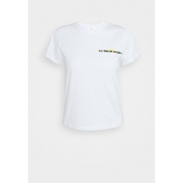 Victoria Victoria Beckham SUNSHINE LOGO SLIM FIT T-shirt z nadrukiem white VIT21D00X
