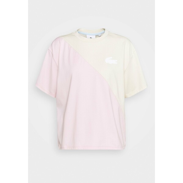 Lacoste LIVE T-shirt z nadrukiem naturel clair/nidus L4721D02D