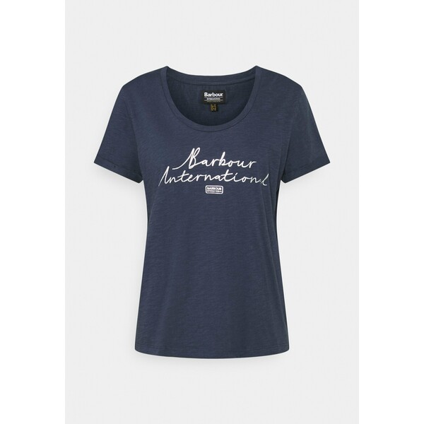 Barbour International HALLSTATT TEE T-shirt z nadrukiem metallic blue BG821D011
