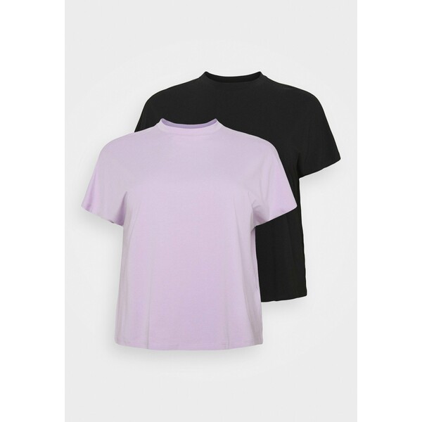 Noisy May Curve NMHAILEY 2 PACK T-shirt basic black/orchid bloom NOY21D00E