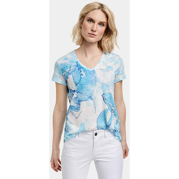Taifun MIT AUSBRENNER-EFFEKT T-shirt z nadrukiem blue TA021D09E
