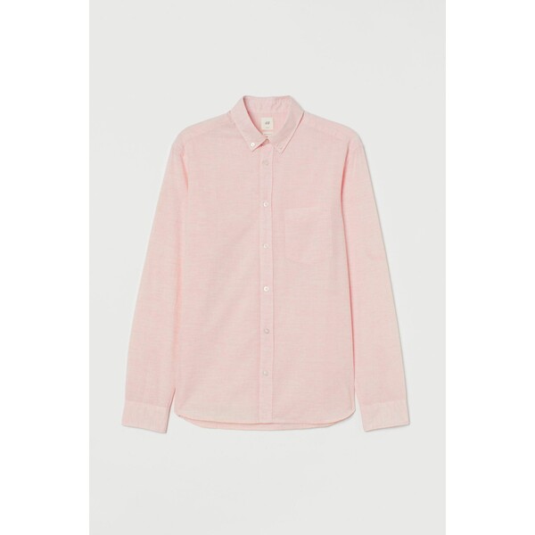 H&M Bawełniana koszula Regular Fit 0686564030 Różowy melanż