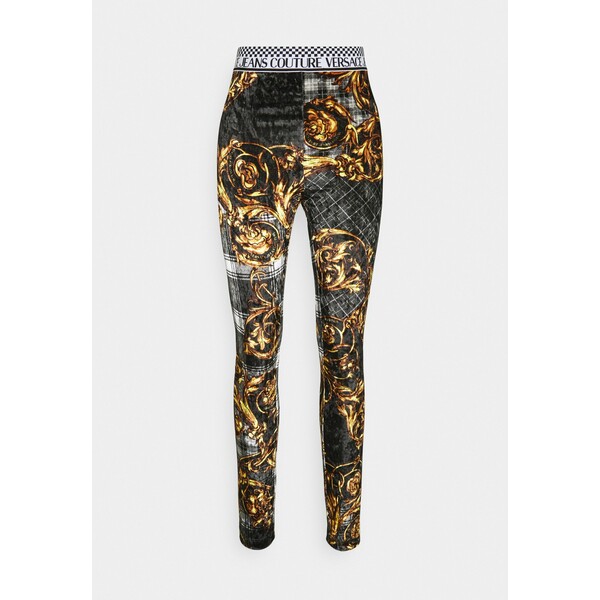 Versace Jeans Couture PANTS Legginsy black/gold VEI21A01M