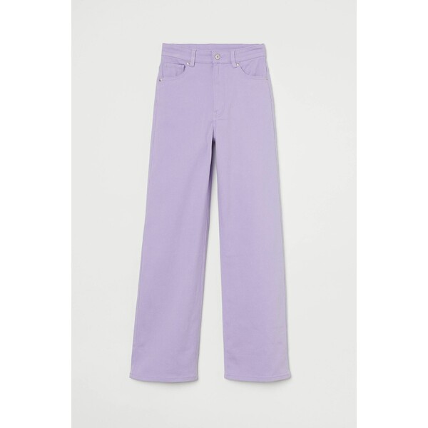 H&M Szerokie spodnie z diagonalu 0963087016 Jasnofioletowy