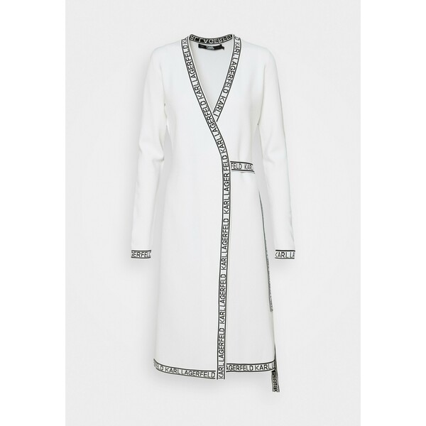 KARL LAGERFELD WRAP DRESS Sukienka dzianinowa white K4821C042