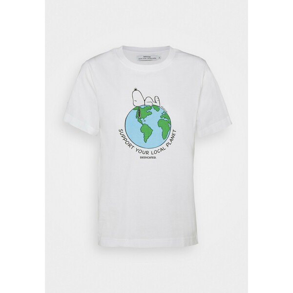 Dedicated MYSEN SNOOPY EARTH T-shirt z nadrukiem white DEL21D02Y