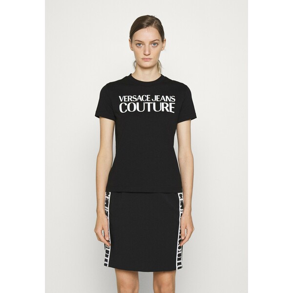 Versace Jeans Couture T-shirt z nadrukiem black/white VEI21D033