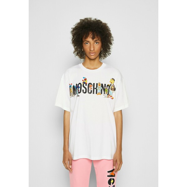 MOSCHINO SESAME STREET T-shirt z nadrukiem white 6MO21D00S