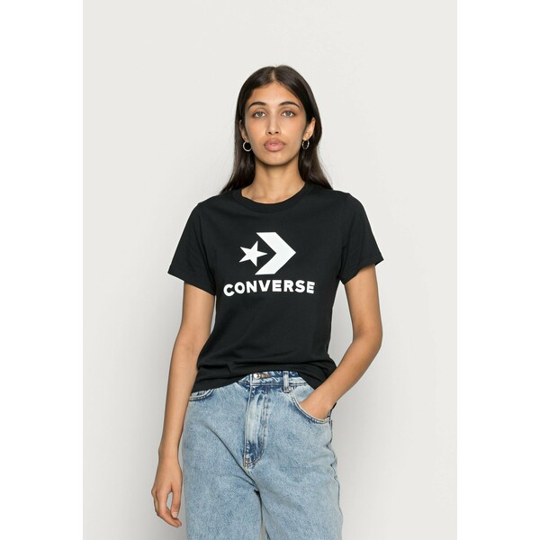 Converse STAR CHEVRON LOGO T-shirt z nadrukiem black CO421D07K